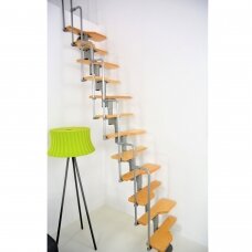 Moduliniai laiptai Twister Silver (H-294cm; bukas; pilki) (Akcija)