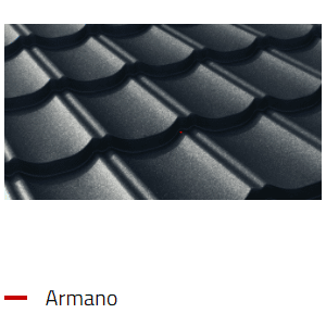 Modulinė čerpė Armano 0,50 mm 700 x 1205( Vokietija ArcerolMittal) garantija iki 50m. 1