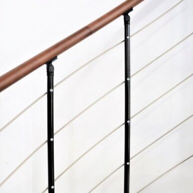 Sraigtiniai laiptai VENEZIA  Black Walnut (tamsus bukas; H-309cm) 3